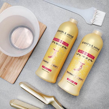 Keratin Plus Gold - комплект для нанопластики волос, 2 х 500 мл